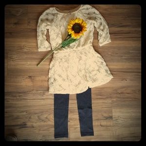 Dark grey knit leggings size small/medium